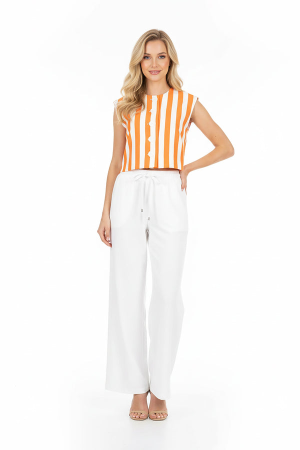 Diana Striped Cropped Vest - Reina Diaz