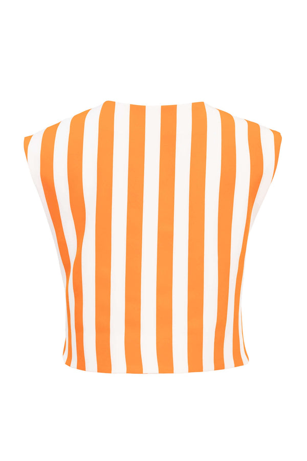 Diana Striped Cropped Vest - Reina Diaz