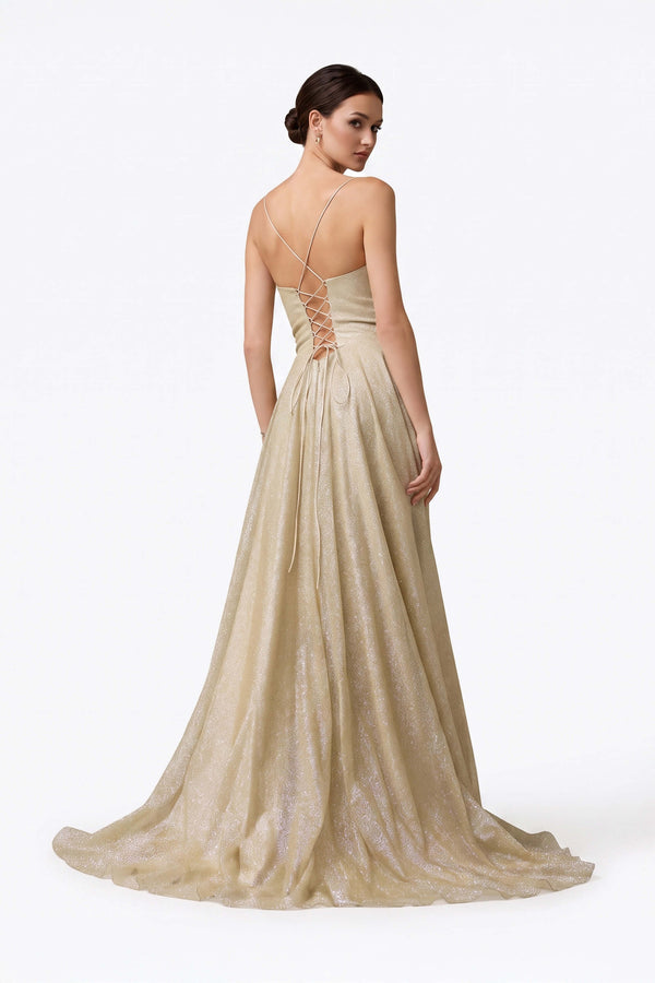 Elena Corset Lace-Up Maxi Vestido 421460 CHA - Reina Diaz