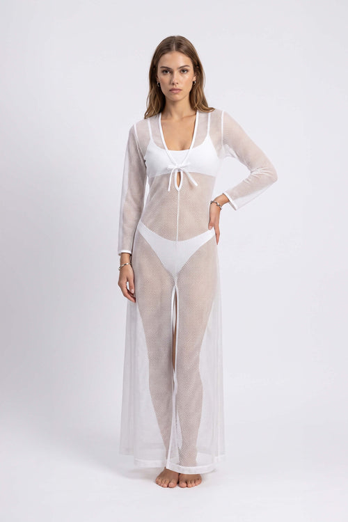 Elena Tie Front Maxi Salida Baño 570062 BCO - Reina Diaz