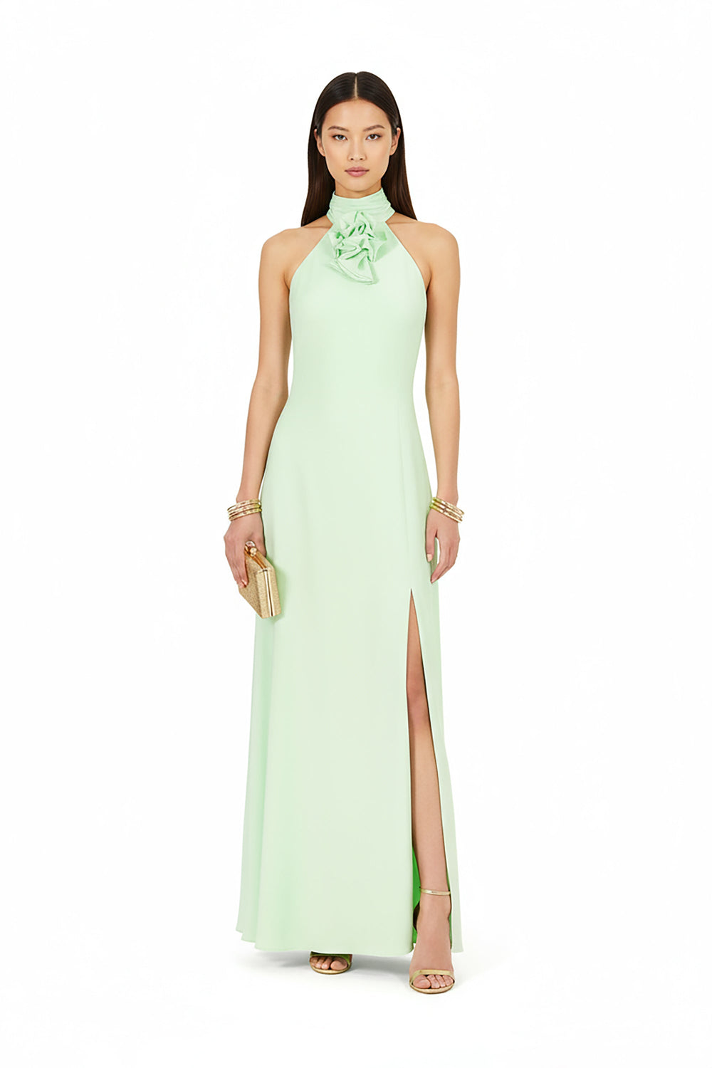 Eli 3D Halter Maxi Vestido - Reina Diaz