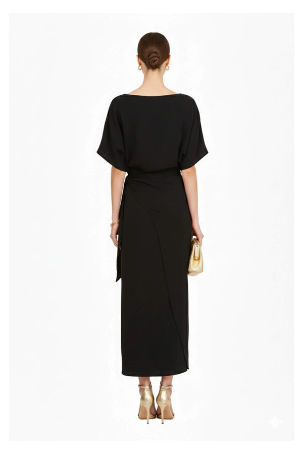 Elle Tie Midi Vestido - Reina Diaz