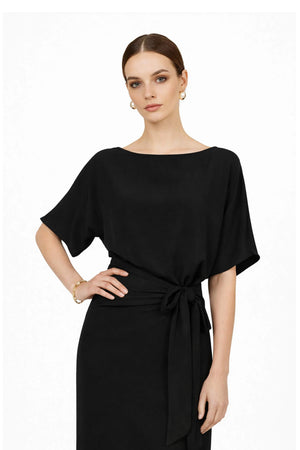 Elle Tie Midi Vestido - Reina Diaz