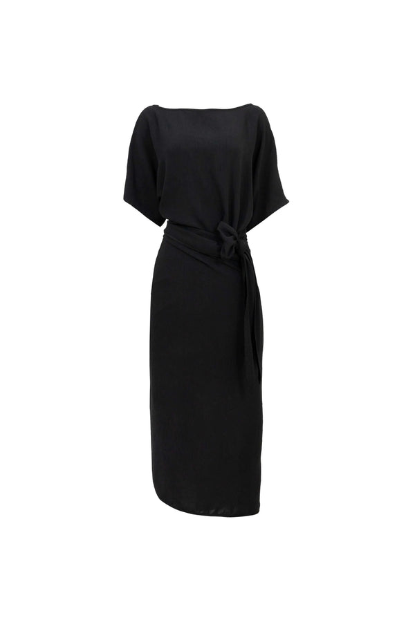 Elle Tie Midi Vestido - Reina Diaz