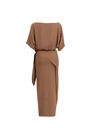 Elle Tie Midi Vestido - Reina Diaz