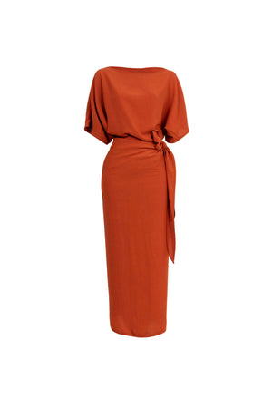 Elle Tie Midi Vestido - Reina Diaz