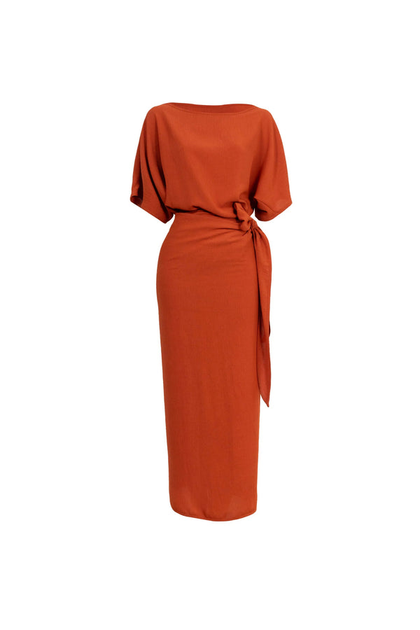 Elle Tie Midi Vestido - Reina Diaz