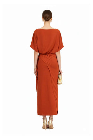 Elle Tie Midi Vestido - Reina Diaz