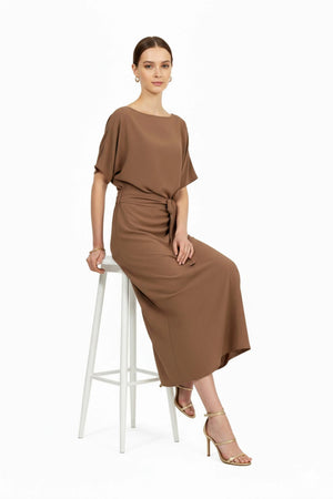 Elle Tie Midi Vestido - Reina Diaz