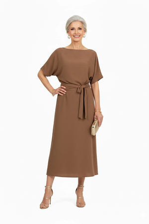 Elle Tie Midi Vestido - Reina Diaz