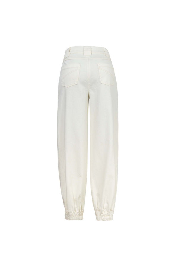 Emma Elastic-Cuff High-Waisted Pantalón 731146HUE - Reina Diaz