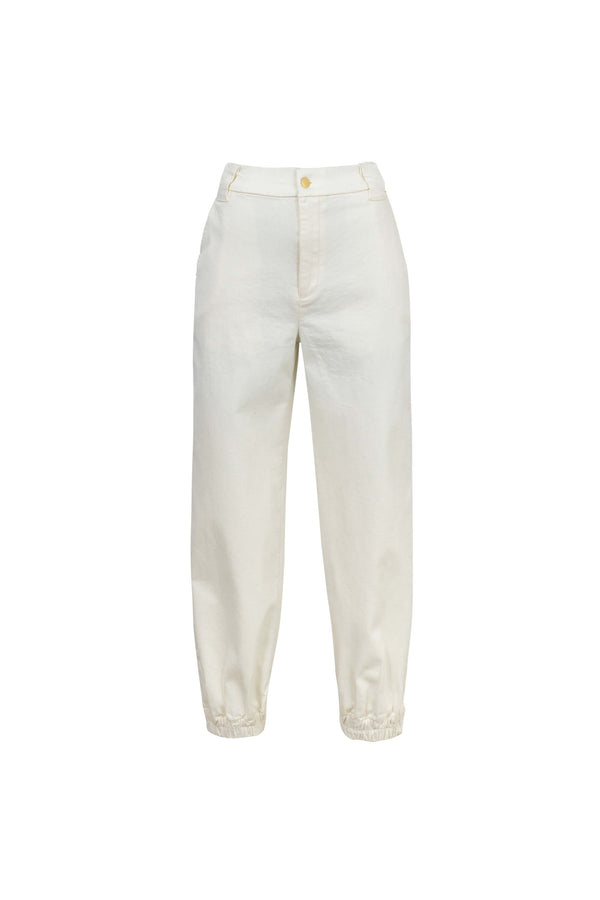 Emma Elastic-Cuff High-Waisted Pantalón 731146HUE - Reina Diaz