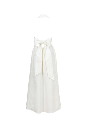 Estefanía Halter Lapel Maxi Vestido - Reina Diaz