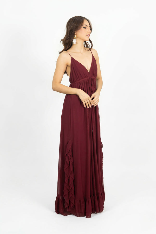 Eve Chiffon Maxi Vestido - Reina Diaz