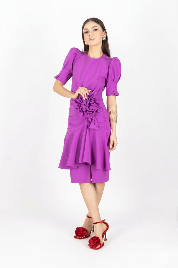 Evelynn 3D Rosette Vestido - Reina Diaz