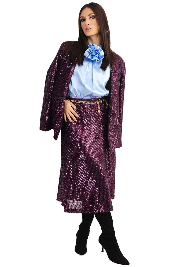 Chiara Sequin Midi Falda