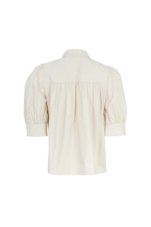 Federica Bow-Neck Gathered-Back Blusa 752943 - Reina Diaz