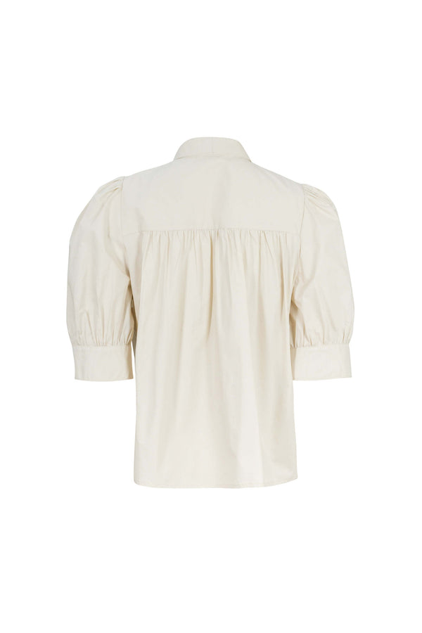 Federica Bow-Neck Gathered-Back Blusa 752943 - Reina Diaz