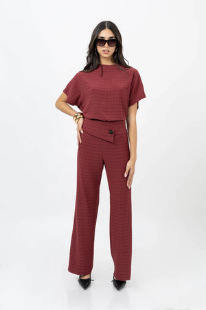 Fernanda Grid Print Blusa - Reina Diaz