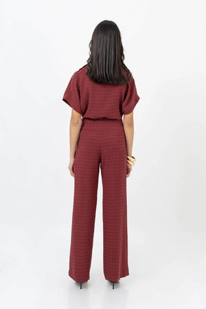 Fernanda Grid Print Blusa - Reina Diaz