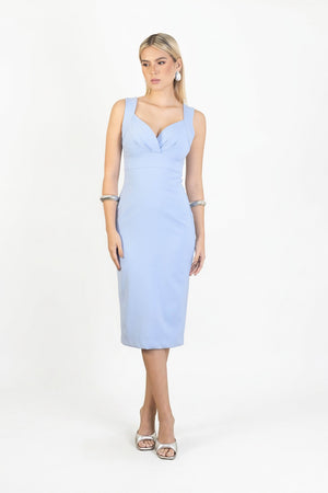 Fernanda V - Neck Midi Vestido - Reina Diaz
