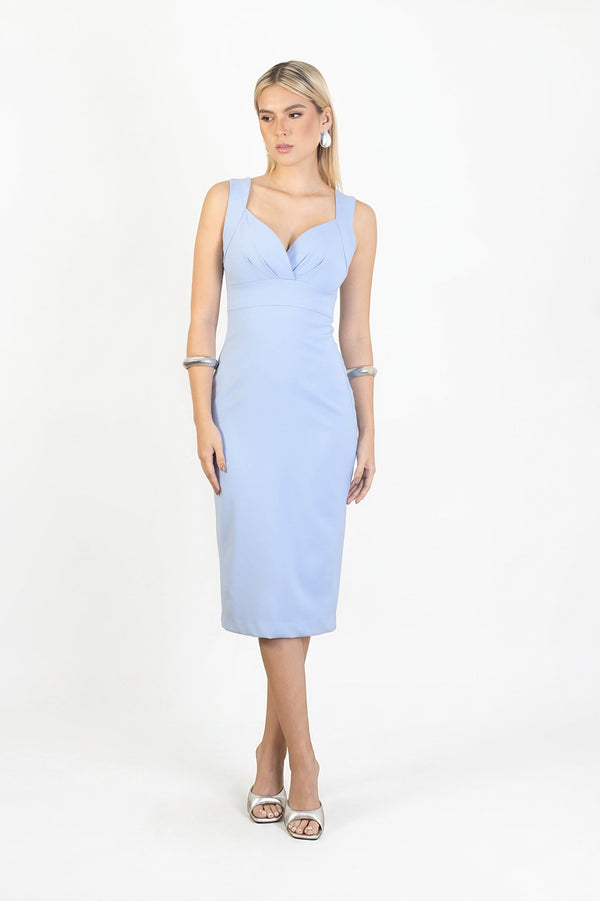 Fernanda V - Neck Midi Vestido - Reina Diaz