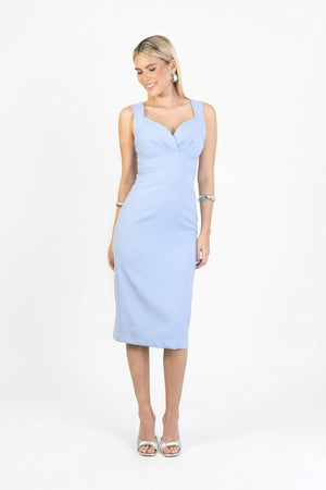 Fernanda V - Neck Midi Vestido - Reina Diaz