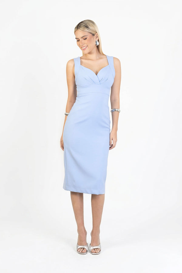 Fernanda V - Neck Midi Vestido - Reina Diaz