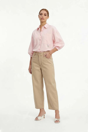 Flavia Puff Sleeve Button - Down Blusa - Reina Diaz