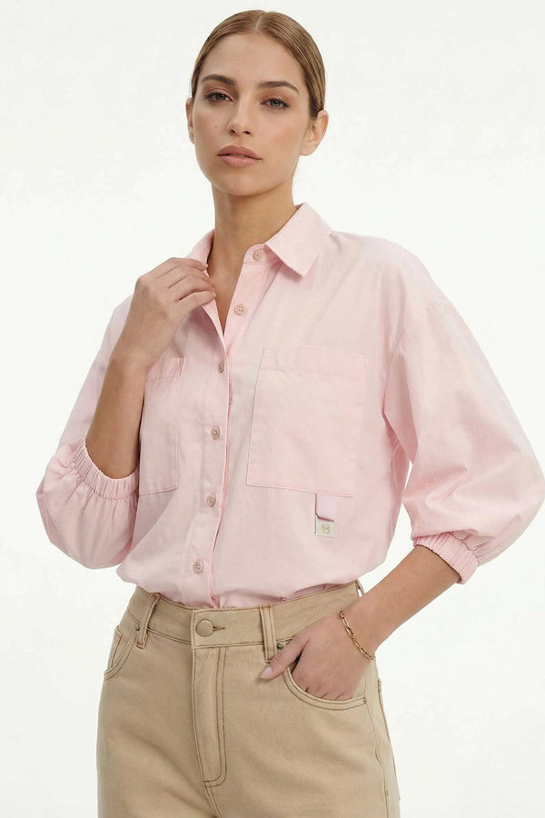 Flavia Puff Sleeve Button - Down Blusa - Reina Diaz
