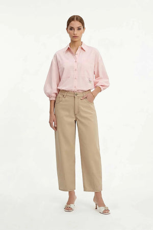 Flavia Puff Sleeve Button - Down Blusa - Reina Diaz