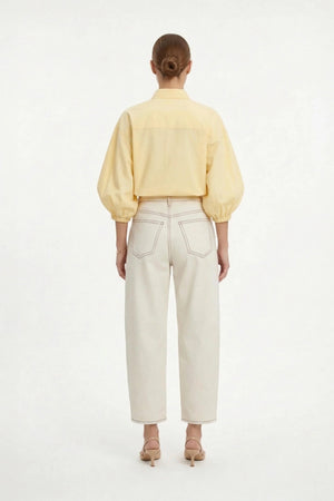 Flavia Puff Sleeve Button - Down Blusa - Reina Diaz