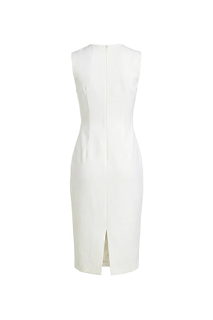 Gabriela Floral - Detail Sheath Midi Vestido - Reina Diaz