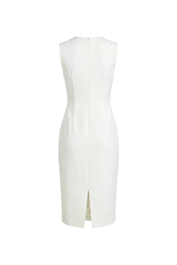 Gabriela Floral - Detail Sheath Midi Vestido - Reina Diaz