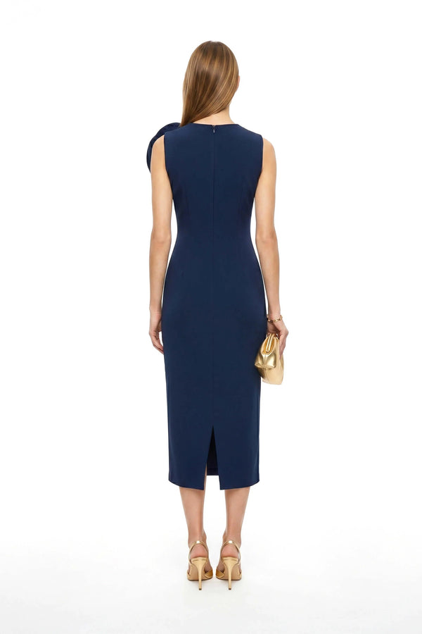 Gabriela Floral - Detail Sheath Midi Vestido - Reina Diaz