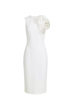 Gabriela Floral - Detail Sheath Midi Vestido - Reina Diaz