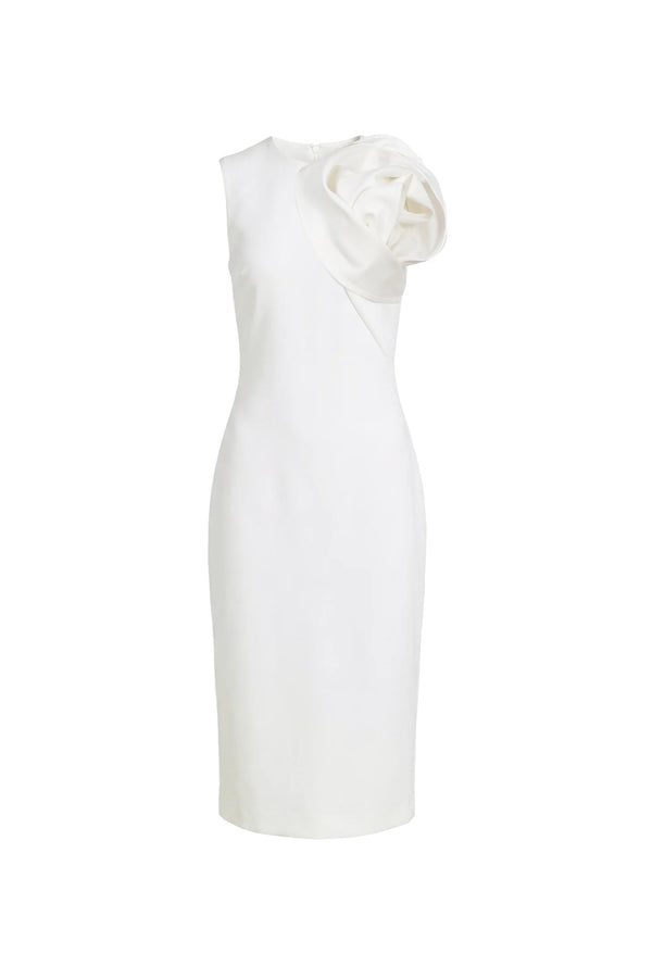 Gabriela Floral - Detail Sheath Midi Vestido - Reina Diaz