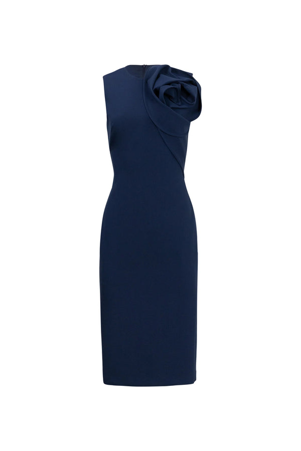Gabriela Floral - Detail Sheath Midi Vestido - Reina Diaz