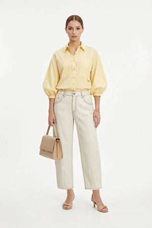 Gabriela Straight - Leg High - Waist Pantalón - Reina Diaz