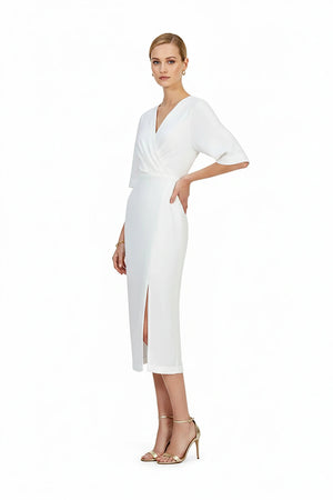 Gabriella V - Neck Midi Vestido - Reina Diaz