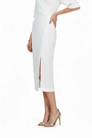 Gabriella V - Neck Midi Vestido - Reina Diaz