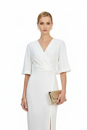 Gabriella V - Neck Midi Vestido - Reina Diaz