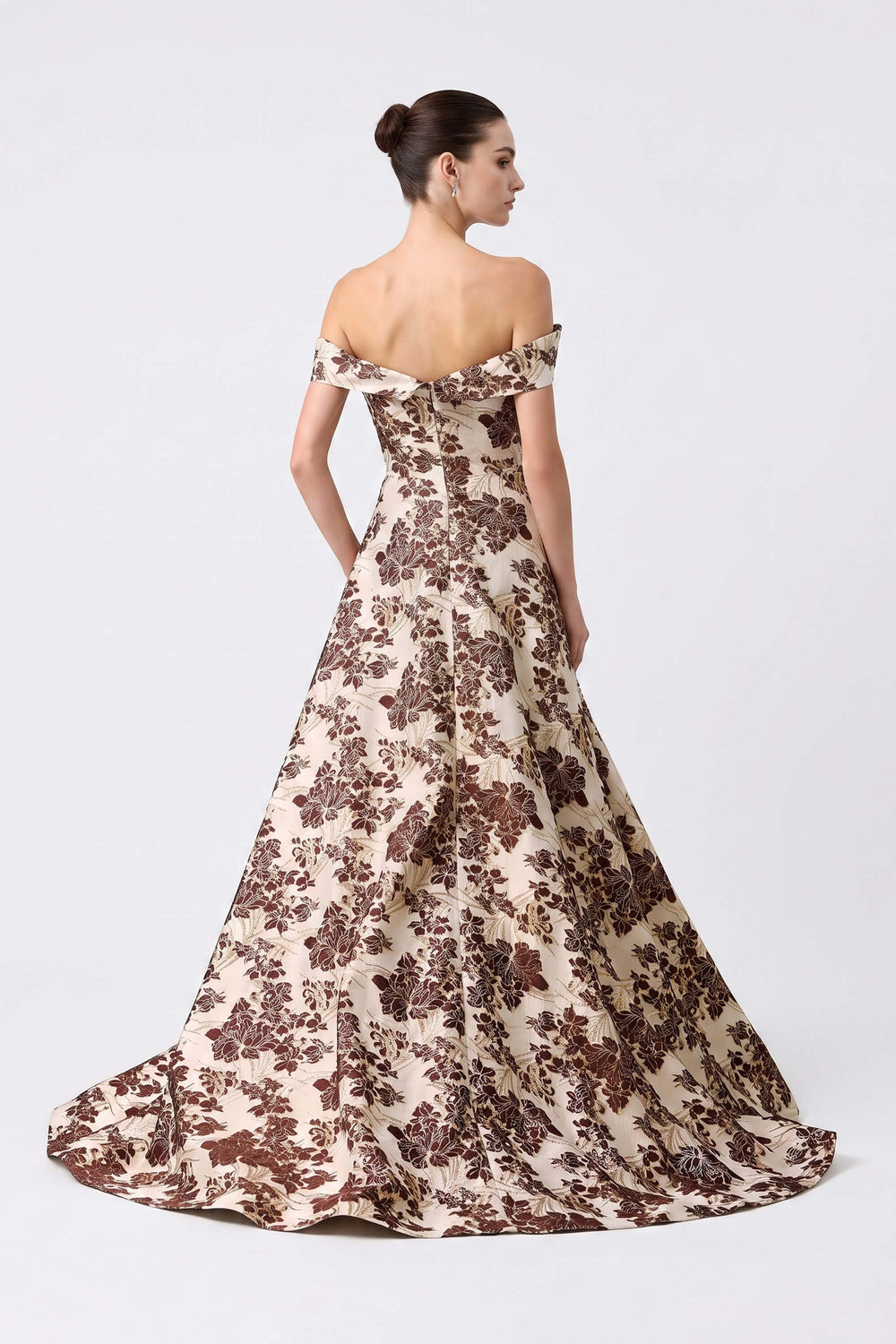 Gala Bardot Flower-Print Maxi Vestido 421471 PRT - Reina Diaz