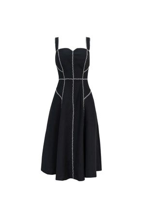 Gala Contrast Stitch Midi Dress - Reina Diaz