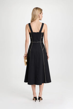Gala Contrast Stitch Midi Dress - Reina Diaz