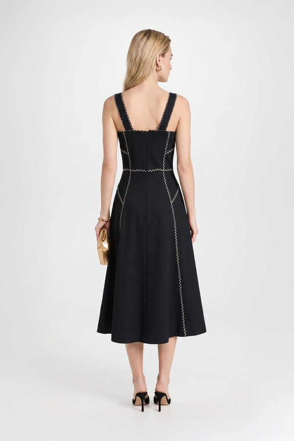 Gala Contrast Stitch Midi Dress - Reina Diaz