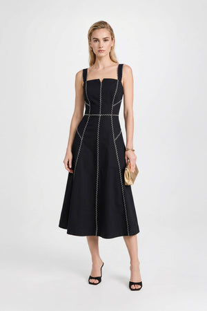 Gala Contrast Stitch Midi Dress - Reina Diaz