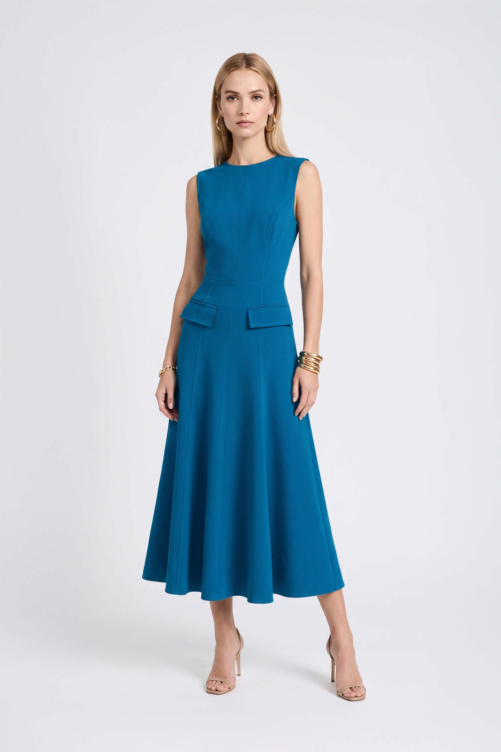 Gala Flap Pocket Midi Vestido 526304 COB - Reina Diaz