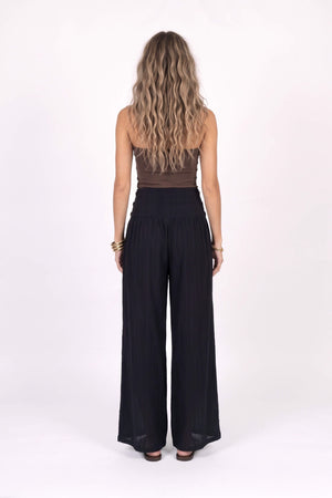 Gala High-Waist Button Wide-Leg Pantalón 731179 NEG - Reina Diaz