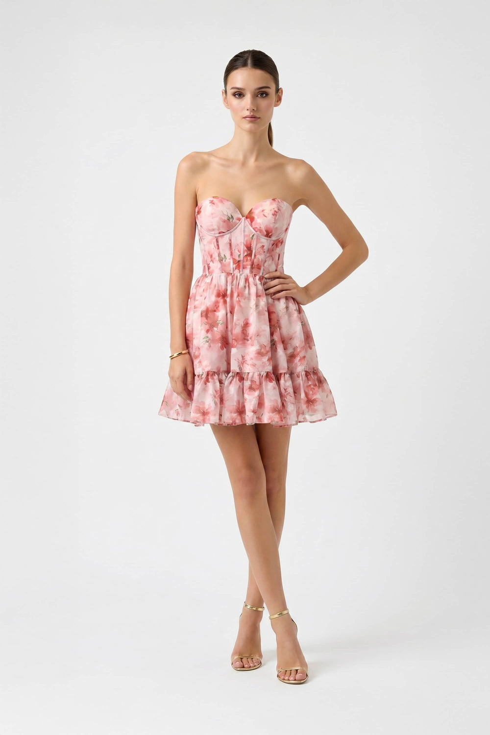 Gala Strapless Sweetheart Vestido Corto - Reina Diaz